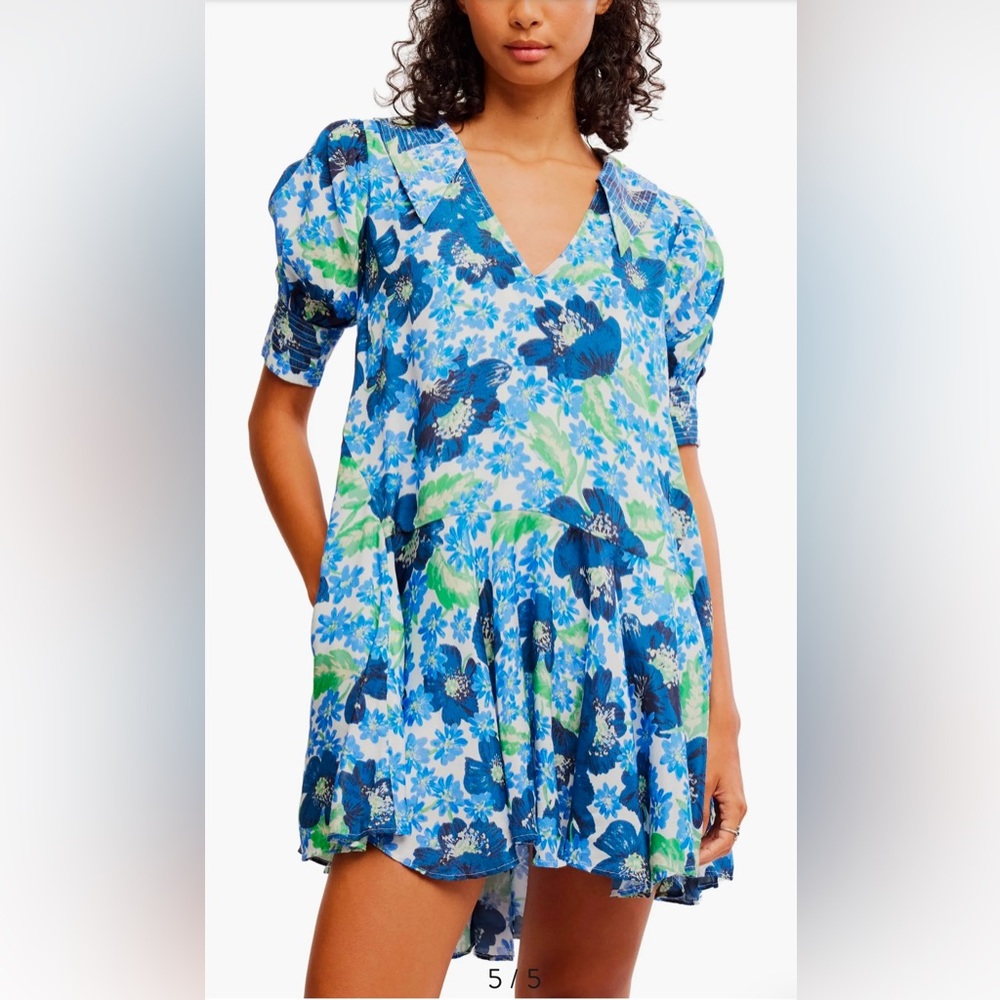 New Season Free People Moon Chaser Tiered Shift Minidress